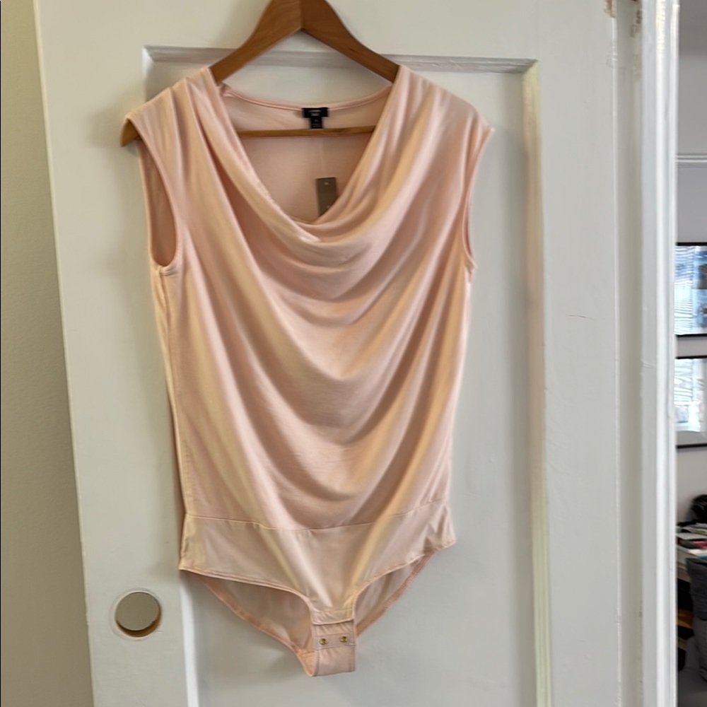 J. Crew Pink Draped Sleeveless Bodysuit